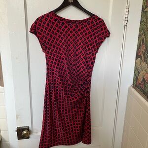 Banana Republic Red and Black Midi Dress